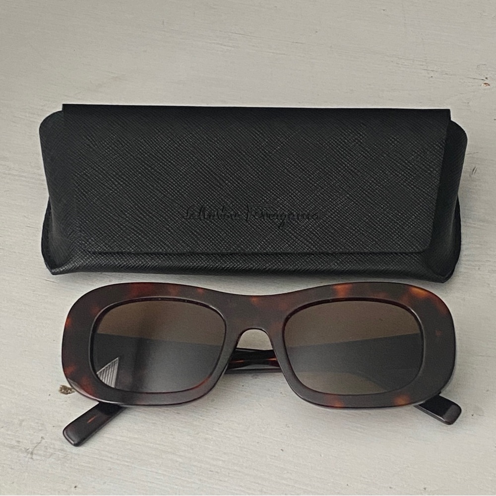 Salvatore Ferragamo Tortoise Rectangle Sunglasses